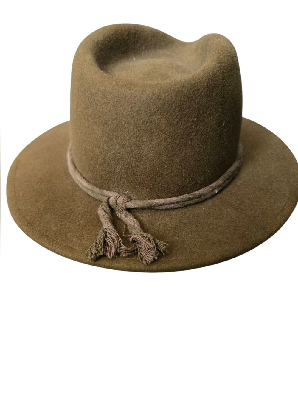 🤎 Brixton Messer Fedora Hat | Olive Brown | 100% Wool | Size Small (56 cm